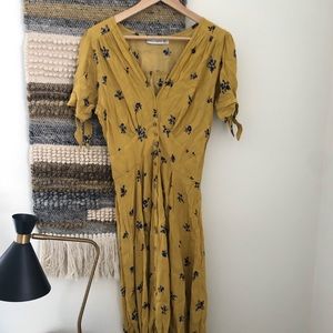 Faithfull the Brand Billie midi yellow dress